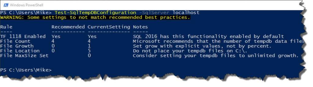 Test-DbaTempDbConfiguration